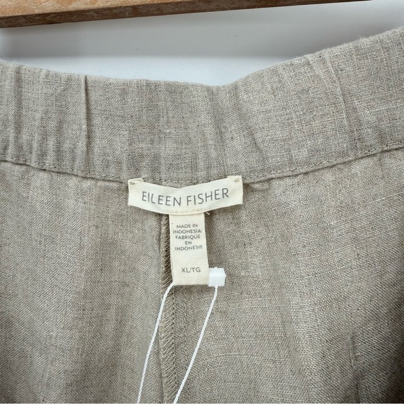 Eileen Fisher Easy Fit Organic Linen Shorts in Short Length Undyed Natural XL - Picture 5 of 12